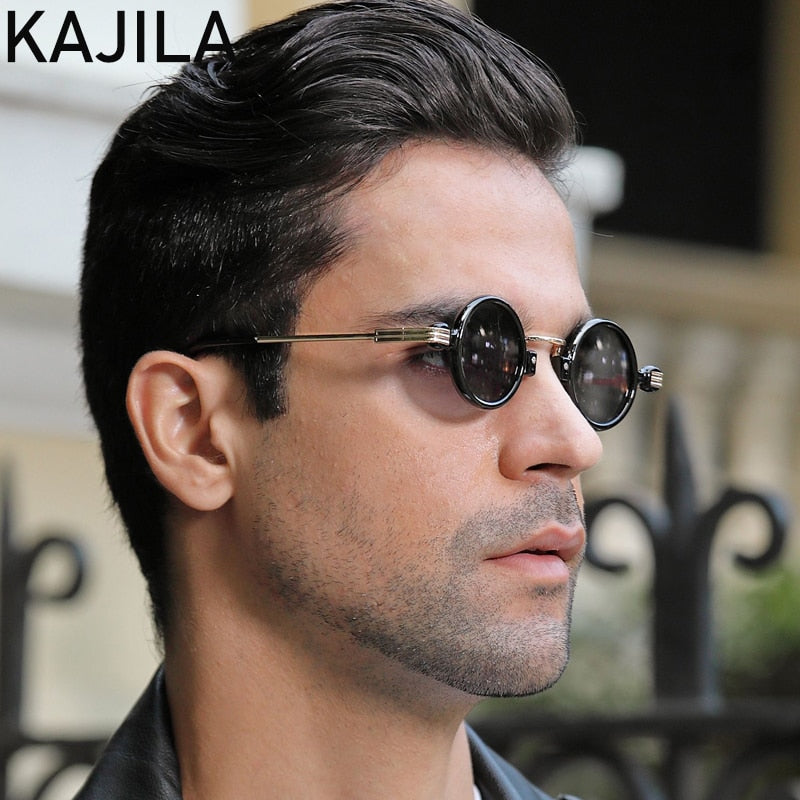Lunettes De soleil Steampunk rondes Vintage pour hommes.