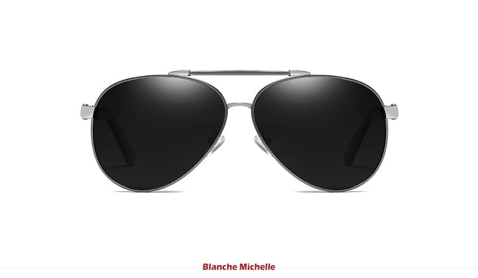 Lunettes De soleil polarisées Blanche Michelle Pilot hommes
