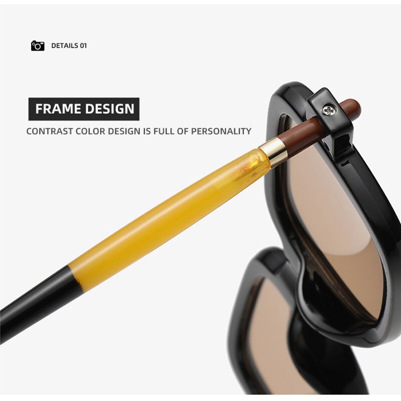 Lunettes de soleil carrées UV400 pour femmes et hommes.