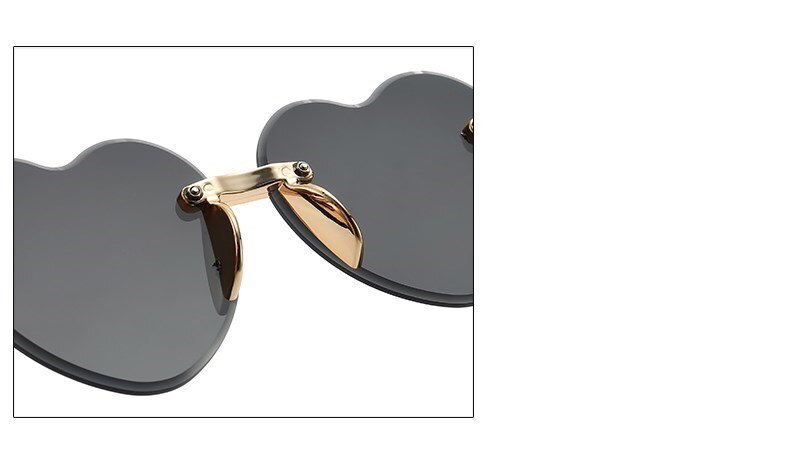 Nouveau élégant sans monture enfants mignon amour lunettes de soleil mode enfant rose dégradé lunettes de soleil garçon fille lunettes UV400 lunettes