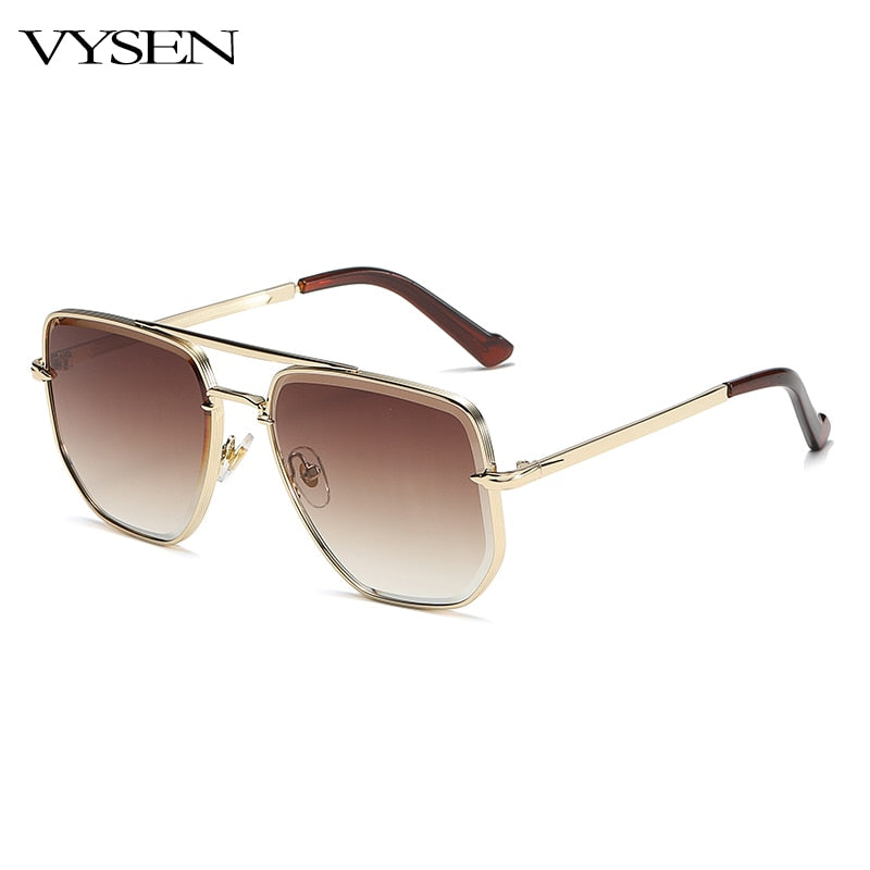 Lunettes De Soleil De luxe en métal irrégulier pour hommes et femmes.