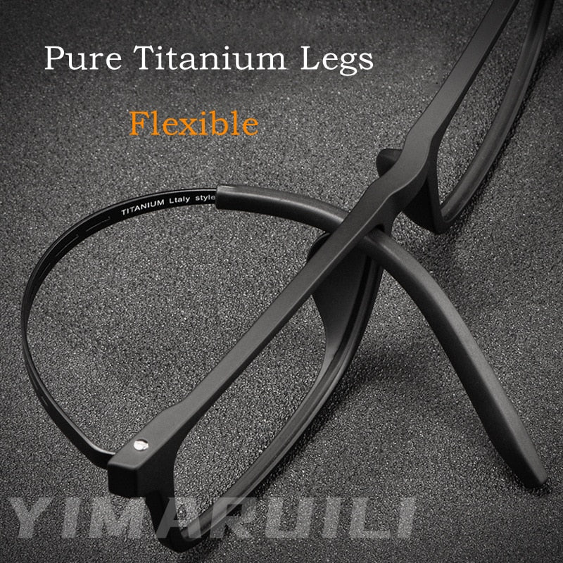 YIMARUILI – monture de lunettes carrées en titane pur pour homme.