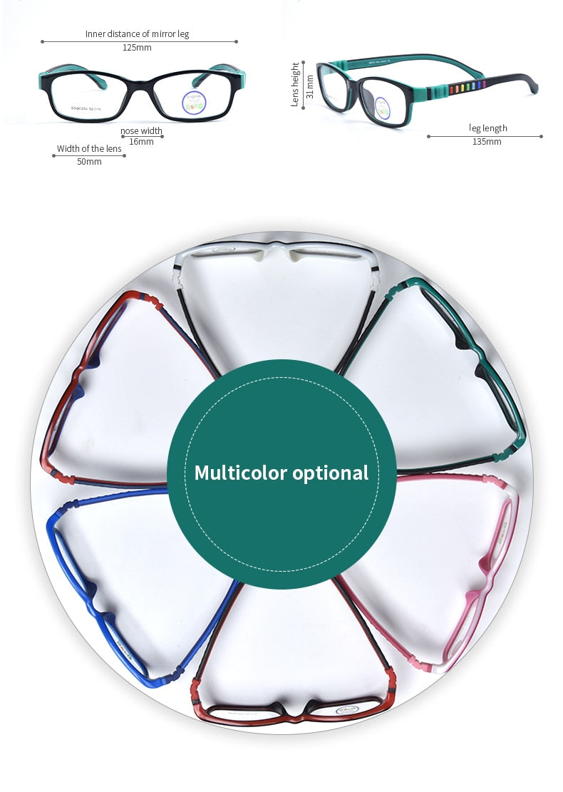 SECG – monture de lunettes en silicone souple pour enfants, verres de Prescription pour enfants, monture de lunettes optique de sécurité, Anti-chute de pression, TR90