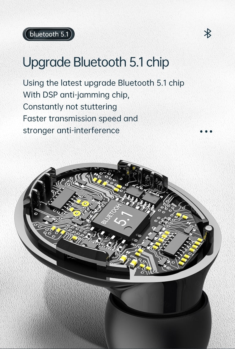 Nouveau sans fil V5.1 Bluetooth écouteur HD casque stéréo sport casque étanche avec double micro et étui de charge de batterie 2000mAh