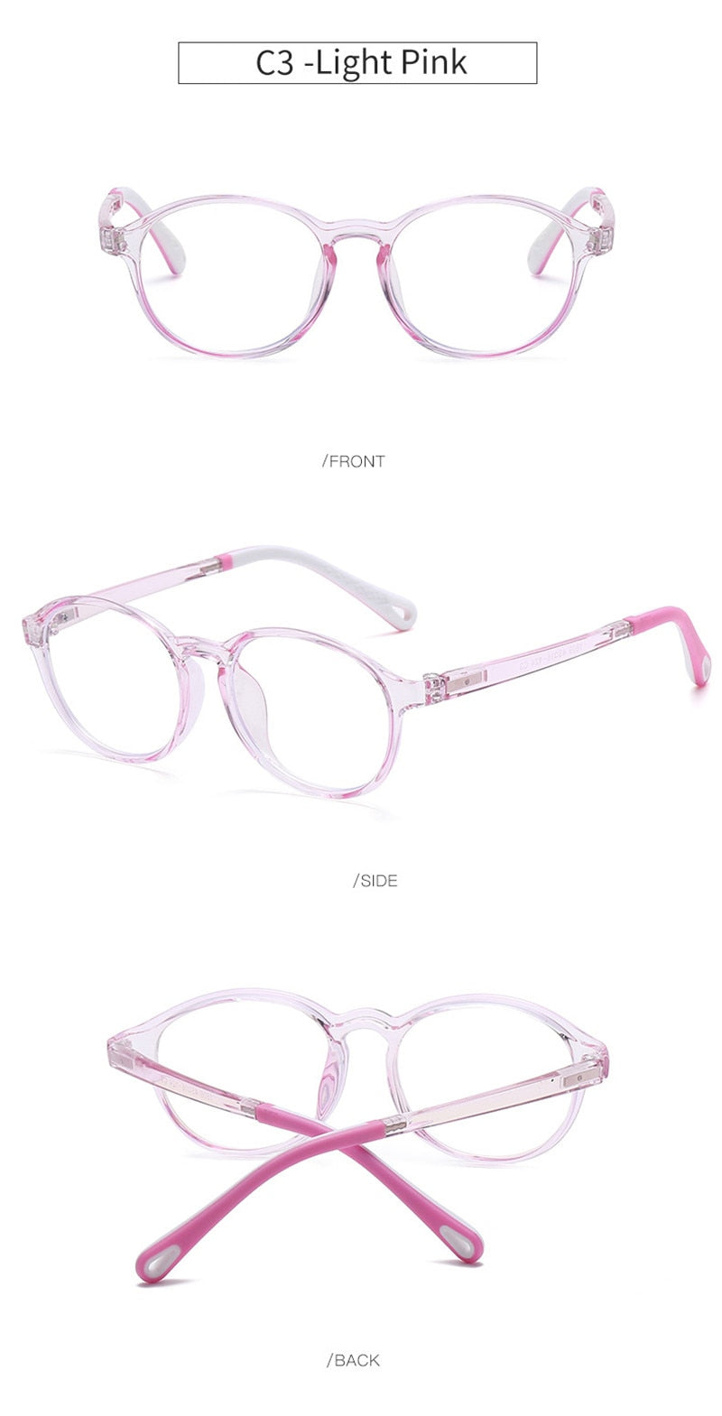 Semfly Enfants Silicone Lunettes Rétro Petit Cadre Rond Enfants Ultra-Léger TR90 Lunettes Cadre Protection Lentille Optique Lunettes