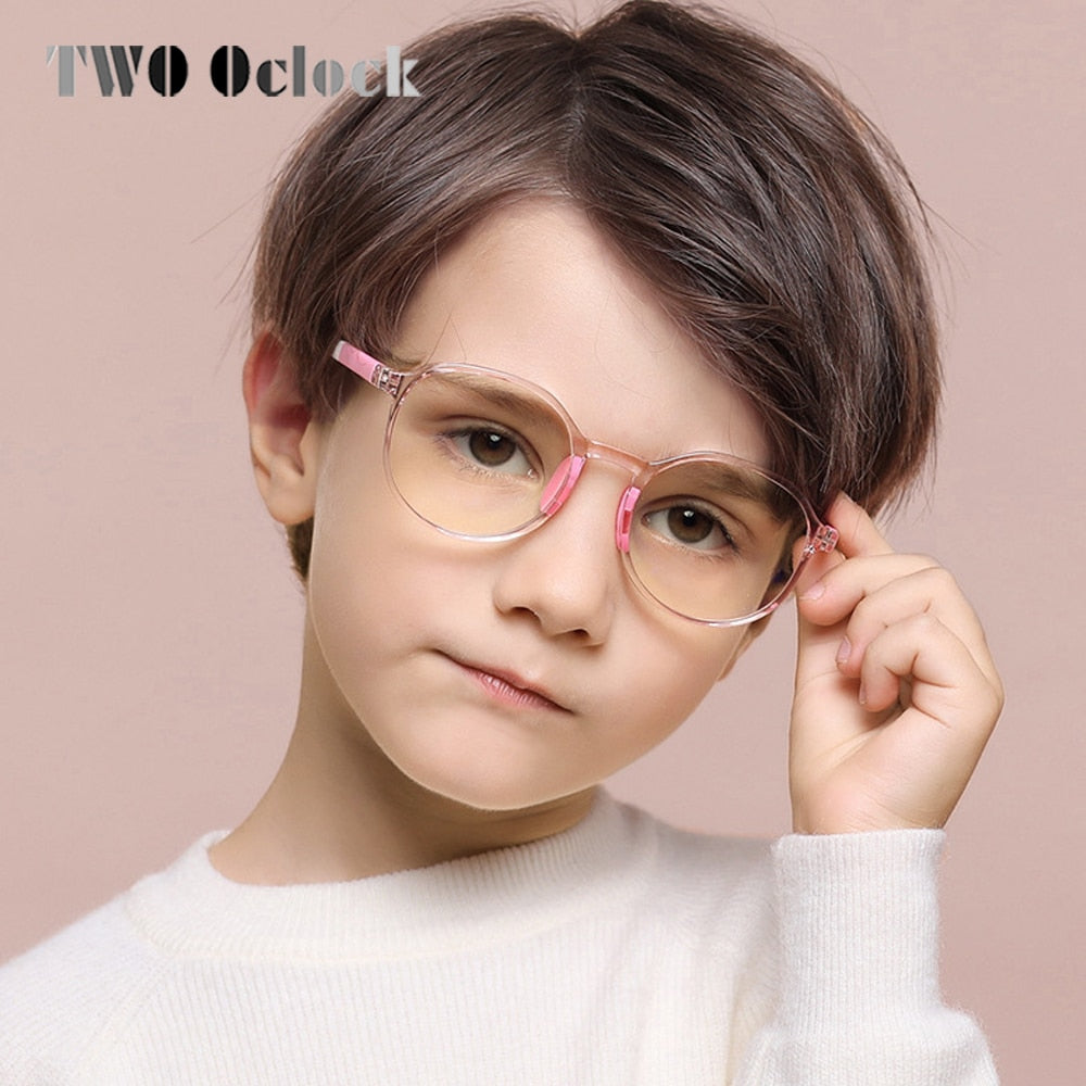 Lunettes Anti-lumière bleue pour enfants TR90 lunettes médicales optiques rondes montures enfants zéro lunettes d'ordinateur sans diplôme