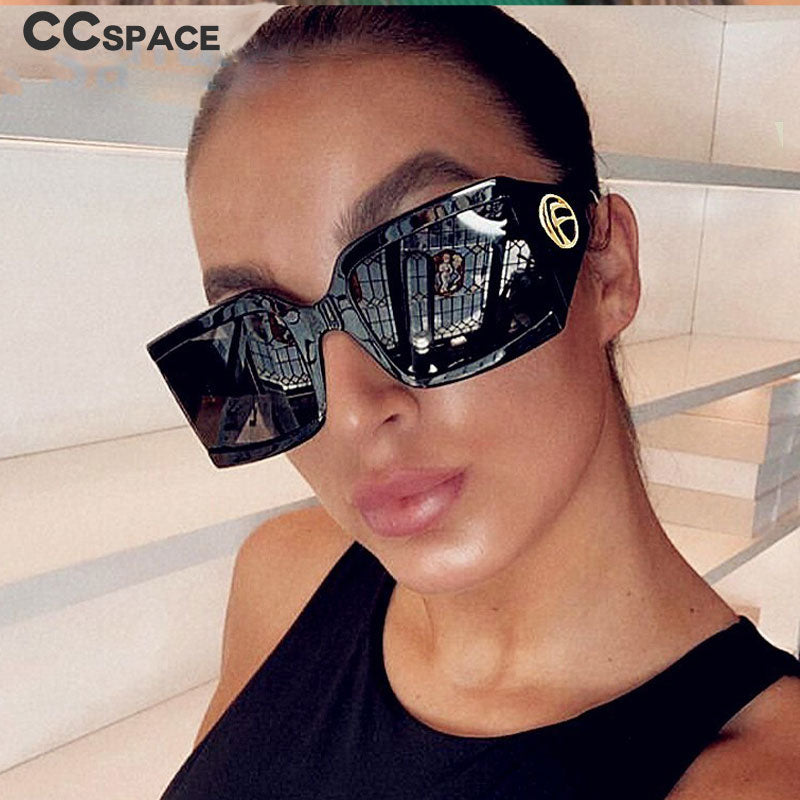 Lunettes de soleil Vintage UV400 à grande monture carrée pour femme et homme.