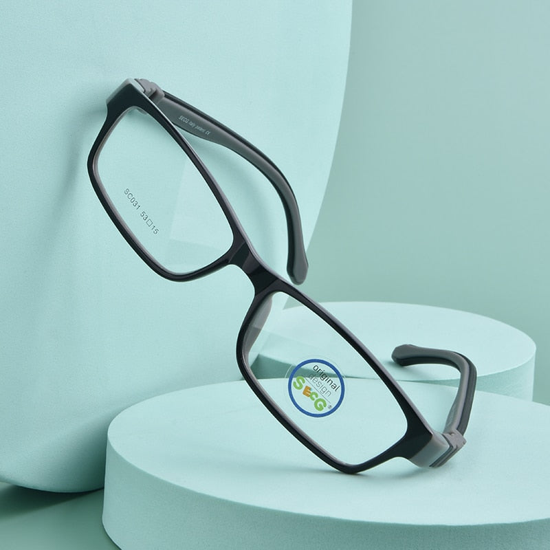 SECG – monture de lunettes carrées pour enfants, verres optiques détachables, pour myopie, hypermétropie, sans vis