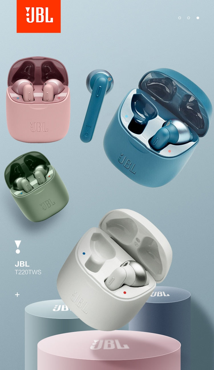 Original JBL TUNE 220 TWS véritables écouteurs Bluetooth sans fil T220TWS écouteurs stéréo basse son casque casque micro pour JBL