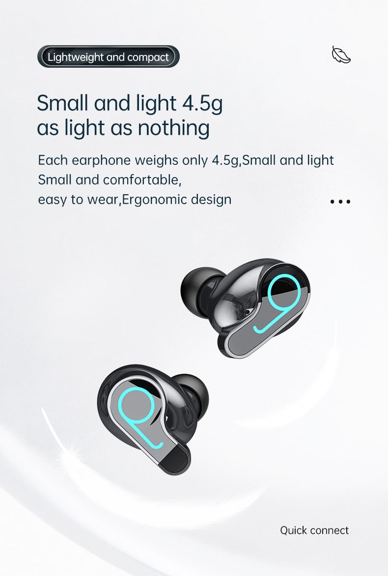 Nouveau sans fil V5.1 Bluetooth écouteur HD casque stéréo sport casque étanche avec double micro et étui de charge de batterie 2000mAh