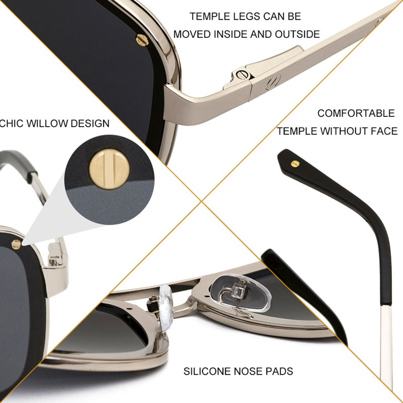 Lunettes De soleil rétro carrées à rivets pour hommes et femmes.