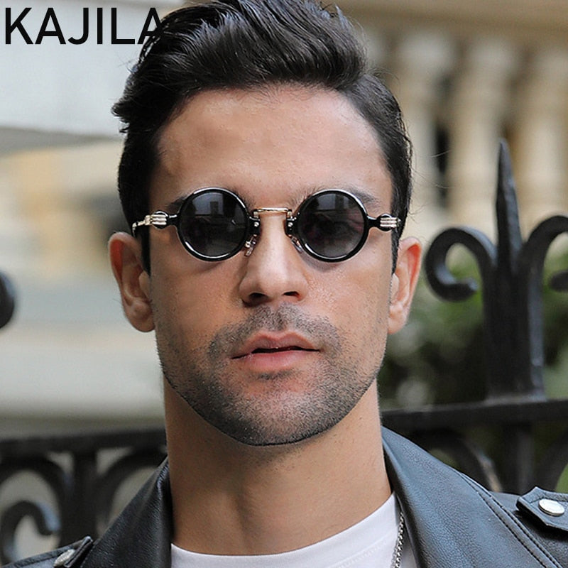 Lunettes De soleil Steampunk rondes Vintage pour hommes.