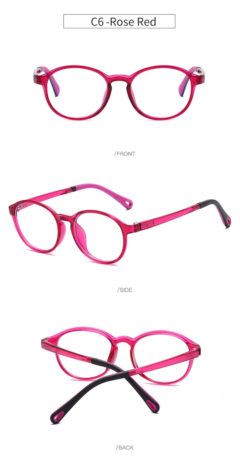 Semfly Enfants Silicone Lunettes Rétro Petit Cadre Rond Enfants Ultra-Léger TR90 Lunettes Cadre Protection Lentille Optique Lunettes