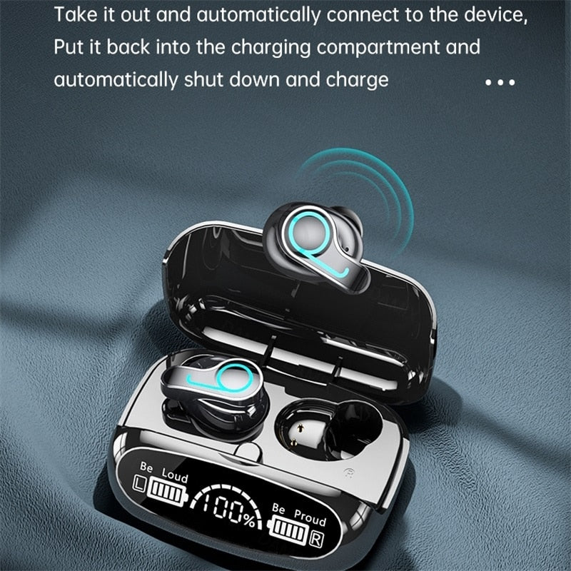 Nouveau sans fil V5.1 Bluetooth écouteur HD casque stéréo sport casque étanche avec double micro et étui de charge de batterie 2000mAh