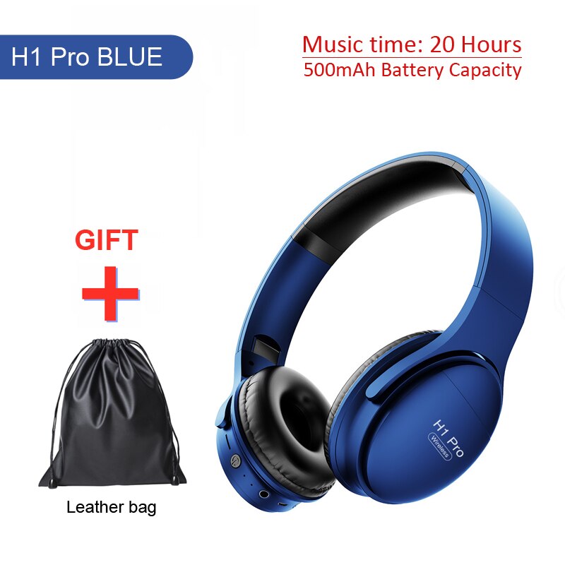 Casque sans fil H1 Pro Casque supra-auriculaire compatible Bluetooth 5.0 Écouteur stéréo HIFI avec prise en charge du micro Carte TF / câble audio