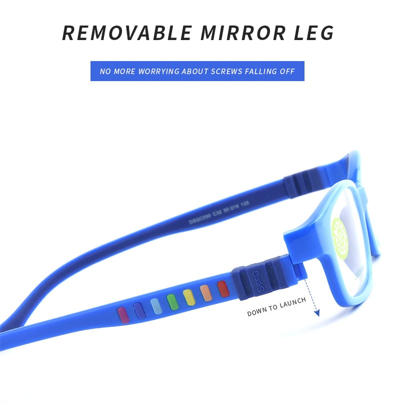 SECG – monture de lunettes en silicone souple pour enfants, verres de Prescription pour enfants, monture de lunettes optique de sécurité, Anti-chute de pression, TR90