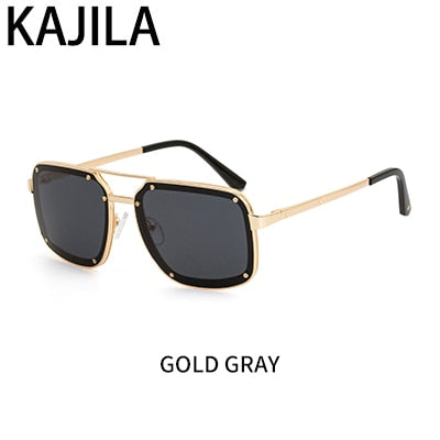 Lunettes De soleil rétro carrées à rivets pour hommes et femmes.