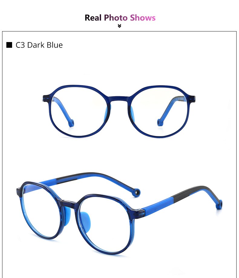 Lunettes Anti-lumière bleue pour enfants TR90 lunettes médicales optiques rondes montures enfants zéro lunettes d'ordinateur sans diplôme