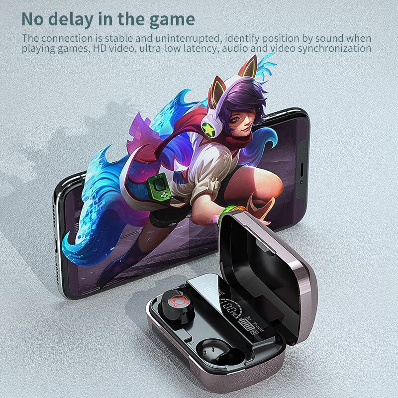 Nouveau casque sans fil TWS Bluetooth 5.1 écouteurs 2200mAh sport casques étanches HiFi 9D écouteurs stéréo avec microphones