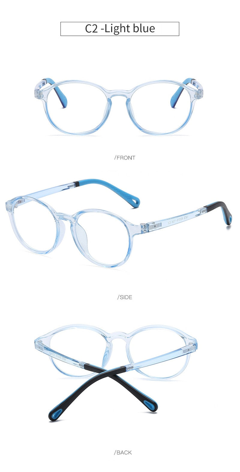 Semfly Enfants Silicone Lunettes Rétro Petit Cadre Rond Enfants Ultra-Léger TR90 Lunettes Cadre Protection Lentille Optique Lunettes