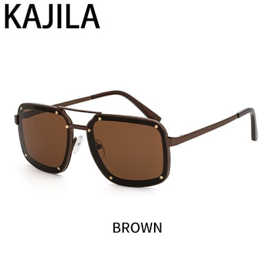 Lunettes De soleil rétro carrées à rivets pour hommes et femmes.