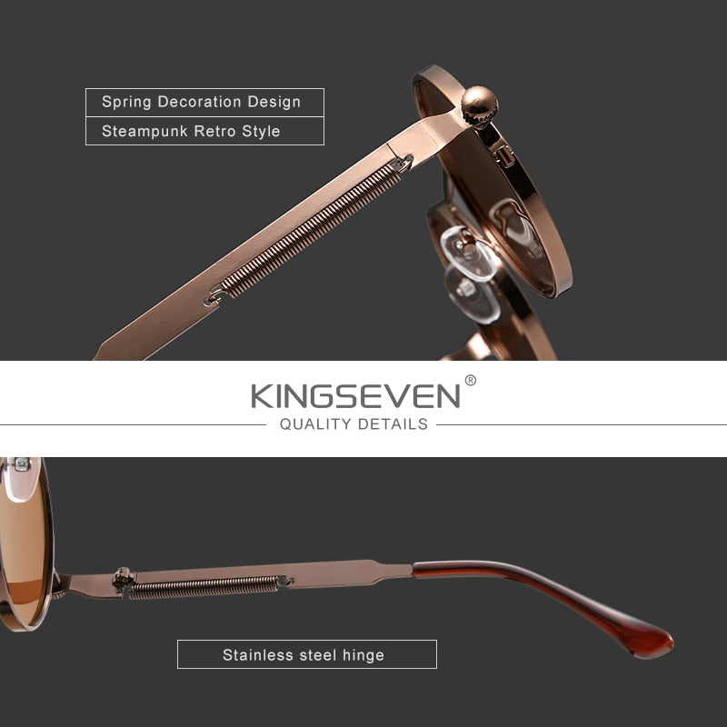 KINGSEVEN – lunettes de soleil gothiques Steampunk polarisées pour hommes et femmes.