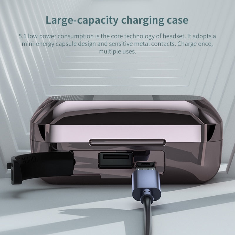 Nouveau casque sans fil TWS Bluetooth 5.1 écouteurs 2200mAh sport casques étanches HiFi 9D écouteurs stéréo avec microphones