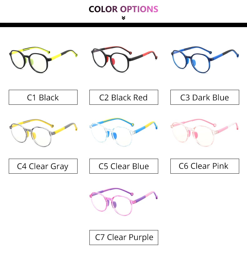 Lunettes Anti-lumière bleue pour enfants TR90 lunettes médicales optiques rondes montures enfants zéro lunettes d'ordinateur sans diplôme