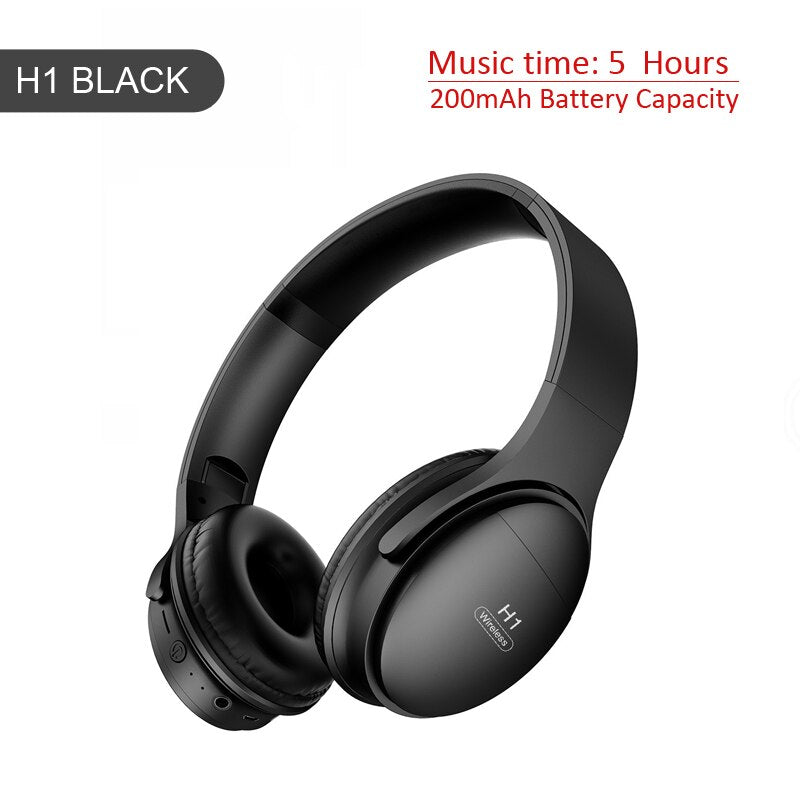 Casque sans fil H1 Pro Casque supra-auriculaire compatible Bluetooth 5.0 Écouteur stéréo HIFI avec prise en charge du micro Carte TF / câble audio