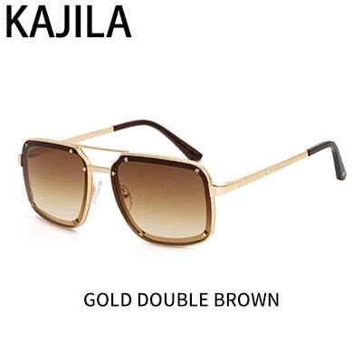 Lunettes De soleil rétro carrées à rivets pour hommes et femmes.