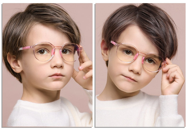 Lunettes Anti-lumière bleue pour enfants TR90 lunettes médicales optiques rondes montures enfants zéro lunettes d'ordinateur sans diplôme