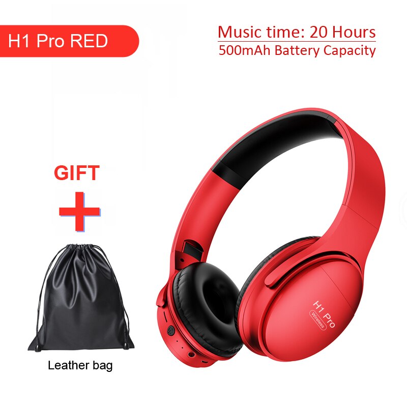 Casque sans fil H1 Pro Casque supra-auriculaire compatible Bluetooth 5.0 Écouteur stéréo HIFI avec prise en charge du micro Carte TF / câble audio