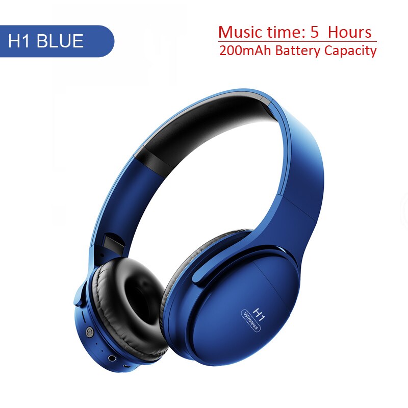 Casque sans fil H1 Pro Casque supra-auriculaire compatible Bluetooth 5.0 Écouteur stéréo HIFI avec prise en charge du micro Carte TF / câble audio