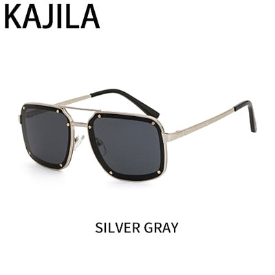 Lunettes De soleil rétro carrées à rivets pour hommes et femmes.