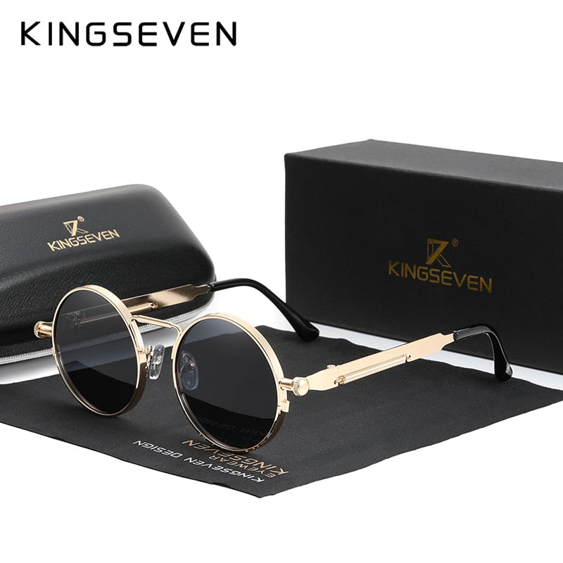 KINGSEVEN – lunettes de soleil gothiques Steampunk polarisées pour hommes et femmes.