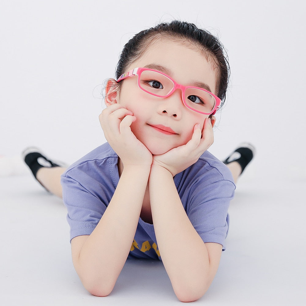 SECG – monture de lunettes en silicone souple pour enfants, verres de Prescription pour enfants, monture de lunettes optique de sécurité, Anti-chute de pression, TR90
