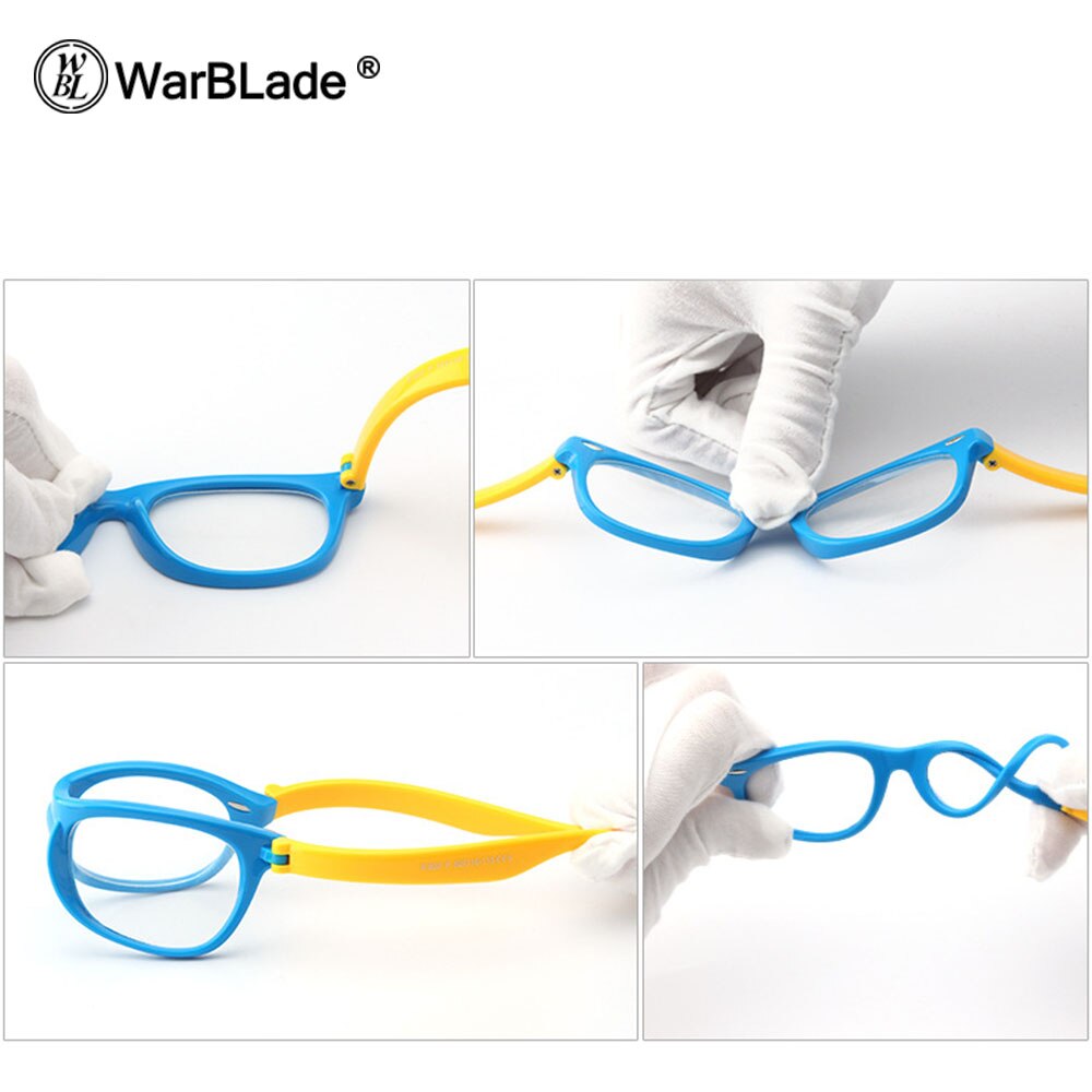 WarBLade – lunettes flexibles pour enfants, avec lanière, monture carrée, pour garçons et filles, degré de myopie, montures optiques TR90, 2020