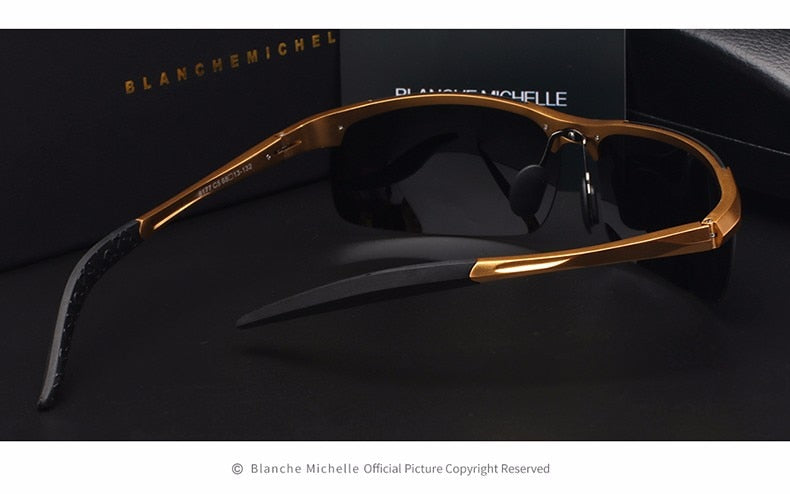 Lunettes de soleil de Sport pour hommes, polarisées, rectangulaires, UV400.