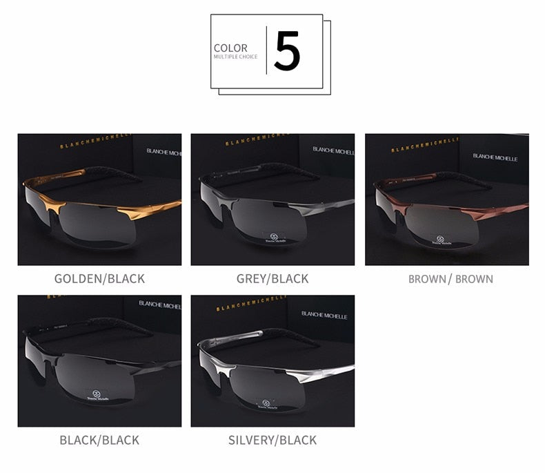 Lunettes de soleil de Sport pour hommes, polarisées, rectangulaires, UV400.