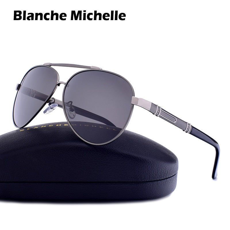 Lunettes De soleil polarisées Blanche Michelle Pilot hommes