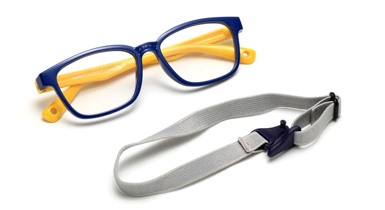 WarBLade – lunettes flexibles pour enfants, avec lanière, monture carrée, pour garçons et filles, degré de myopie, montures optiques TR90, 2020