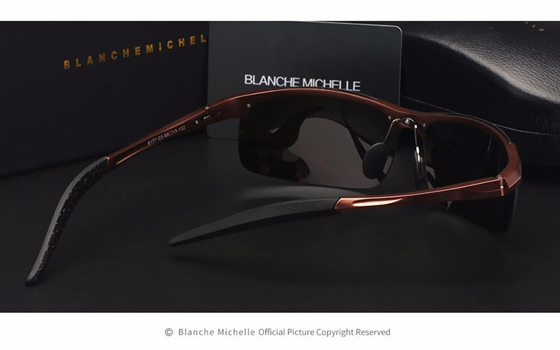 Lunettes de soleil de Sport pour hommes, polarisées, rectangulaires, UV400.