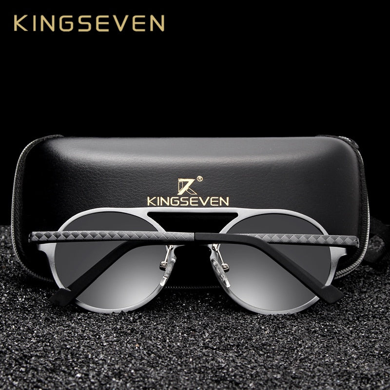 Kingseven - lunettes de soleil rondes, hommes.