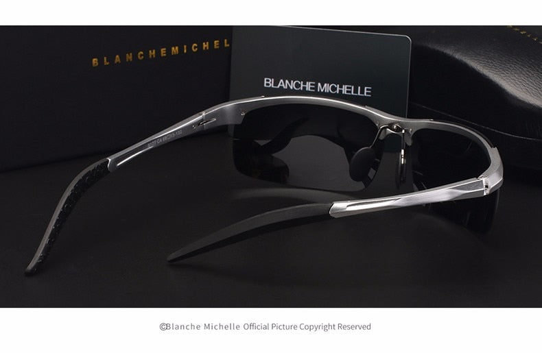 Lunettes de soleil de Sport pour hommes, polarisées, rectangulaires, UV400.