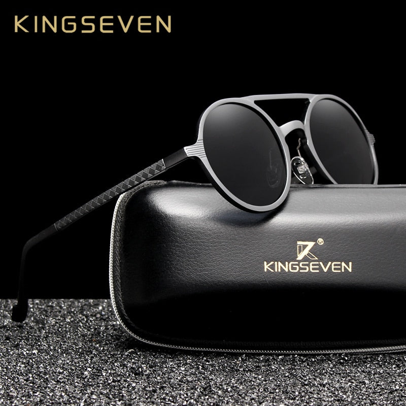 Kingseven - lunettes de soleil rondes, hommes.