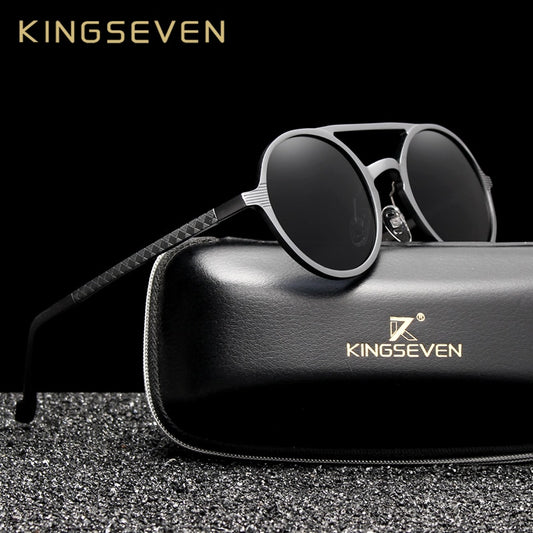 Kingseven - lunettes de soleil rondes, hommes.