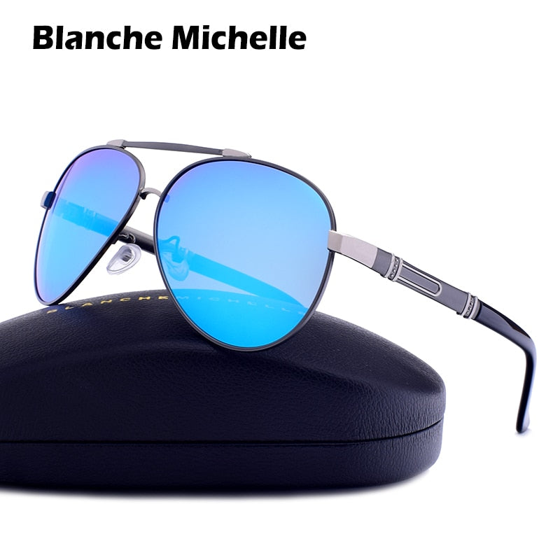 Lunettes De soleil polarisées Blanche Michelle Pilot hommes