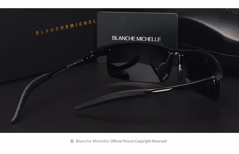 Lunettes de soleil de Sport pour hommes, polarisées, rectangulaires, UV400.