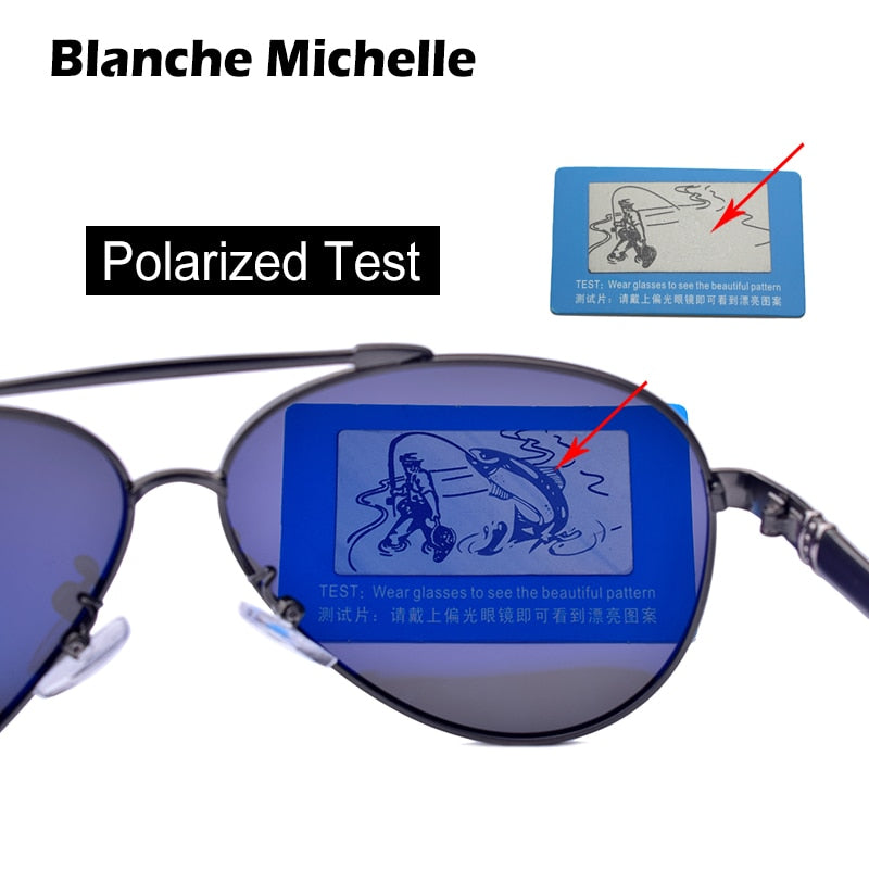 Lunettes De soleil polarisées Blanche Michelle Pilot hommes