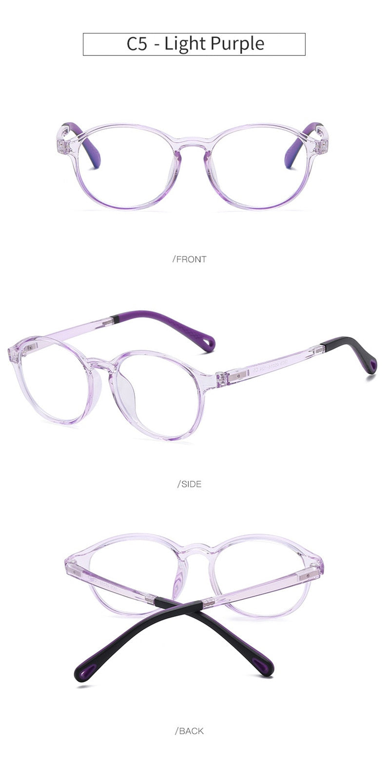 Semfly Enfants Silicone Lunettes Rétro Petit Cadre Rond Enfants Ultra-Léger TR90 Lunettes Cadre Protection Lentille Optique Lunettes